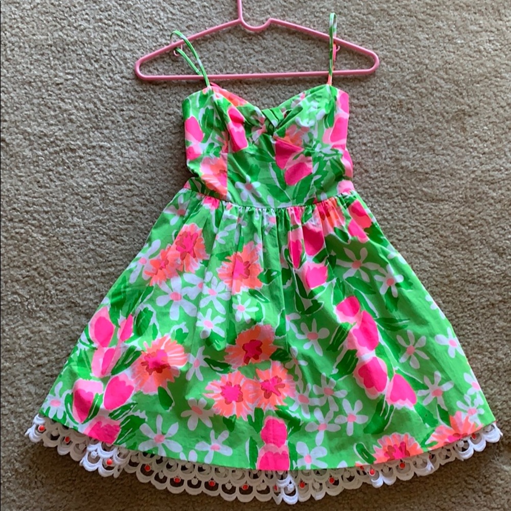 Bright green and pink sundress- lily pulitzer- 00
